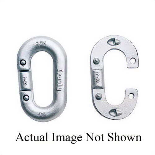Crosby® 1013511 Missing Link® G-334 Pear Shape Replacement Connecting Link, 7/8 in Trade, 9600 lb Load, Forged Steel, Galvanized