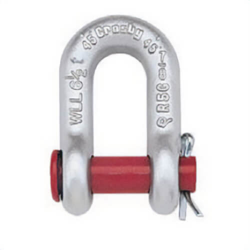 Crosby® 1018865 S-215 Round Pin Chain Shackle, 1 ton WLL, 3/8 in Nominal Size, 7/16 in dia Round Pin, Self-Colored