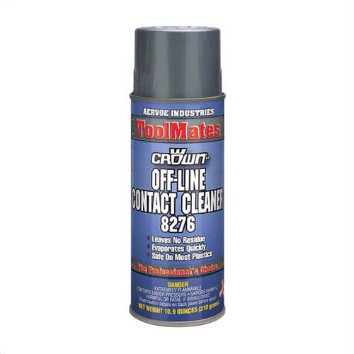 Crown® by Aervoe® 8276 Off-Line Contact Cleaner, 16 oz Aerosol Can, Clear Glass, Hydrocarbon, 0.7 Specific Gravity