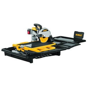 DeWALT® D36000 Corded Heavy Duty High Capacity Portable Wet Tile Saw, 10 in dia Blade, 5/8 in Arbor/Shank, 2-1/2 in 45° Capacity