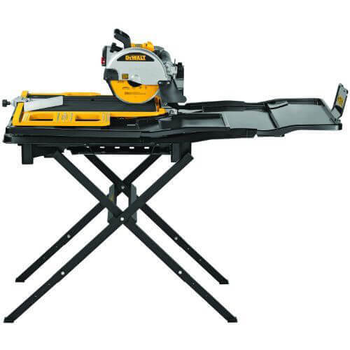 DeWALT® D36000S Corded Heavy Duty High Capacity Portable Wet Tile Saw with Stand, 10 in dia Blade, 5/8 in Arbor/Shank, 2-1/2 in 45°  Capacity