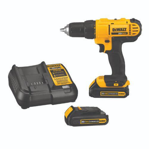 DeWALT® 20V MAX* MATRIX™ DCD771C2 Compact Drill/Driver Kit, 1/2 in Chuck, 20 VDC, 0 to 450/0 to 1500 rpm No-Load, 8-3/4 in OAL, Lithium-Ion Battery