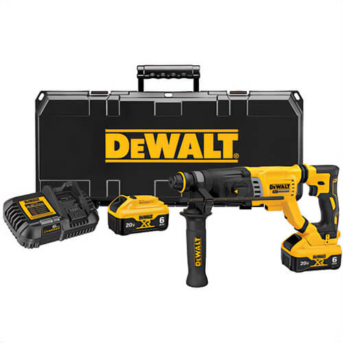 DeWALT® DCH263R2 Brushless Cordless Rotary Hammer Kit, 1-1/8 in SDS-Plus®/Keyless Chuck, 20 VDC, 0 to 1,165 RPM No-Load