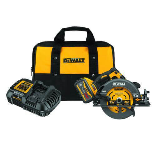 DeWALT® DCS578X1 Brushless Cordless Circular Saw with Brake Kit, 7-1/4 in Blade, 5/8 in Arbor/Shank, 60 VDC, 2 in, 2-9/16 in D Cutting