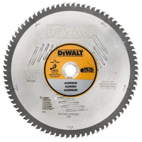 DeWALT® DW7666 Thin Kerf Circular Saw Blade, 12 in dia x 0.079 in Thick, 1 in Arbor, Aluminum Blade, 80 Teeth