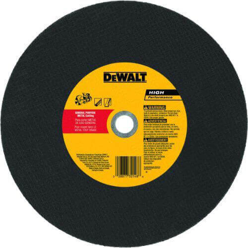 DeWALT® HP™ DW8021 High Speed Cut-Off Wheel, 14 in dia x 1/8 in Thick, 20 mm Center Hole, 24 Grit, Aluminum Oxide Abrasive
