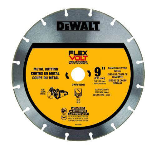 DeWALT® FlexVolt® DWAFV8901 Metal Cutting diamond Wheel, 9 in dia