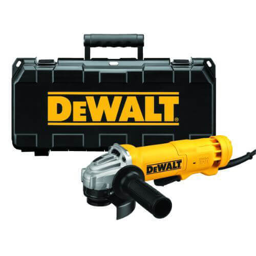 DeWALT® DWE402K Low Profile Small Electric Angle Grinder Kit, 4-1/2 in dia Wheel, 5/8-11 UNC Arbor/Shank, 120 VAC