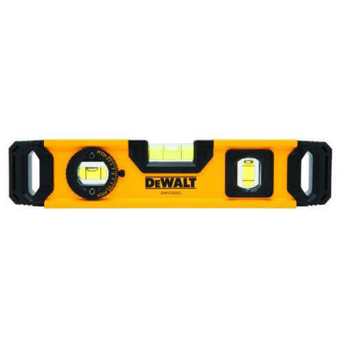 DeWALT® DWHT43003 Magnetic Torpedo Level, 9.7 in L, 3 Vials, Aluminum, (1) Level/(1) 45°/(1) Plumb Vial Position