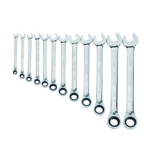 DeWALT® DWMT19230 Ratcheting Wrench Set, 12 pc, 8 to 19 mm, Polished Chrome
