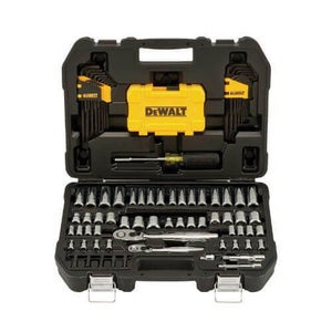 DeWALT® DWMT73801 Mechanic's Socket Tool Set, Case Tool Storage, 1/4 in, 3/8 in Drive, 6-Point, 108 pc