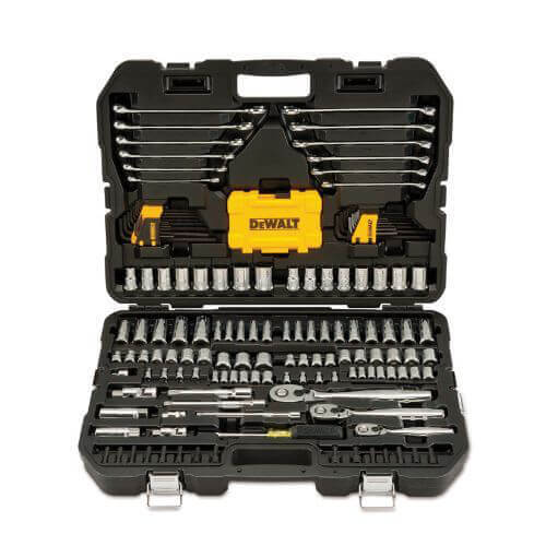 DeWALT® DWMT73803 Mechanic's Socket Tool Set, Case Tool Storage, 1/4 in, 3/8 in, 1/2 in Drive 6-Point, 168 pc