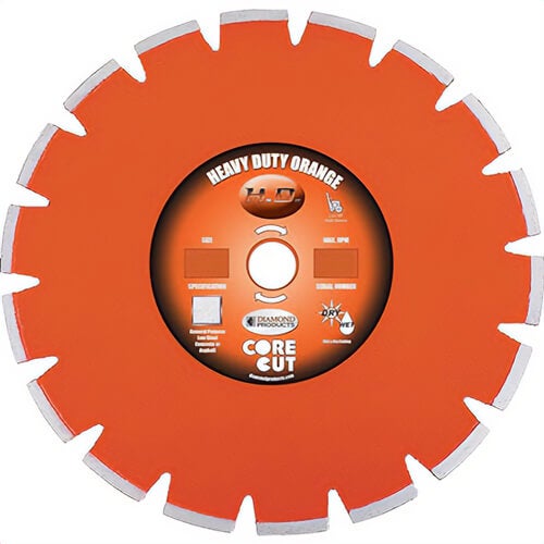 Diamond Products 11156 Heavy Duty Orange Segmented Dry Walk Behind Blade, 12 in dia, 0.125 in Depth, 1 in Arbor