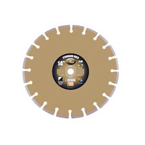 Core Cut® 57707 Standard Gold Dry High Speed Diamond Blade, 12 in dia Blade, 0.11 in W x 0.394 in D Cutting, Universal Arbor/Shank