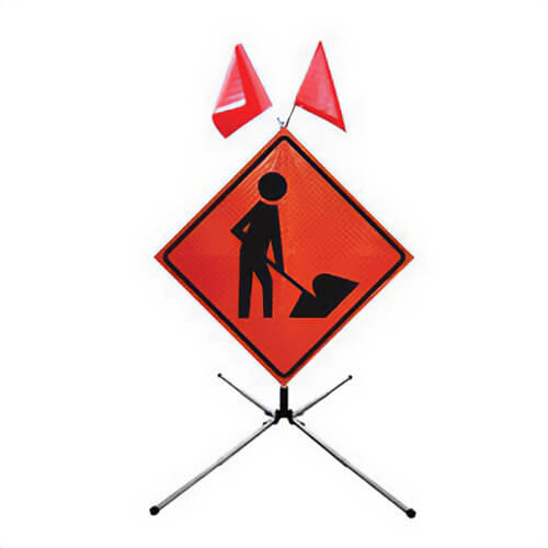 Dicke UF2000W Universal Compact Stand with 48 in Roll-Up Sign, Aluminum