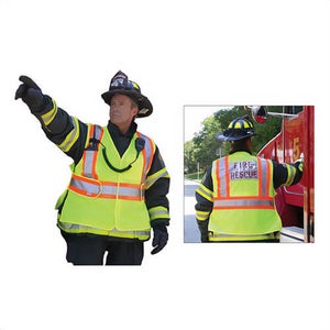 Dicke V1000 Break-Away Safety Vest, Universal, Lime, Polyester, Hook and Loop Closure, ANSI Class: Class 2