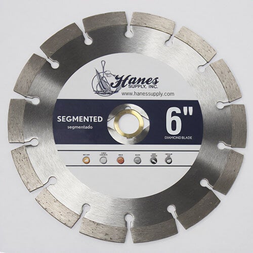 Dixie Diamond Manufacturing SS6 Dry Cut Segmented Diamond Blade, 6 in x 0.080 x U/A