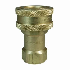 Dixon® 2HF2-B H Series Hydraulic Interchange Coupler, 1/4 in x 1/4-18 Nominal, Quick-Connect x Female NPTF, Brass Body/Buna-N Seal, Domestic