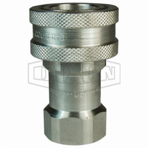 Dixon® 2HF2-SS H Series Interchange Poppet Valve Coupling, 1/4-18 Nominal, FNPT, 316 Stainless Steel