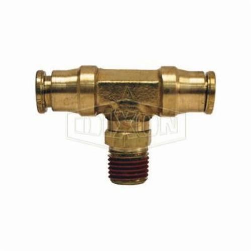 Dixon® 72S8X8 Push-In Swivel Branch Tee, 1/4 in Nominal, MNPT Swivel x Tube, Brass, Domestic