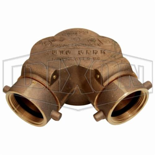 Dixon® 90DCS4025F-P Double Clapper Siamese Bottom Outlet, (2) 2-1/2 x 4 in, FNST x FNPT, Cast Brass, Domestic, Series: 21-133