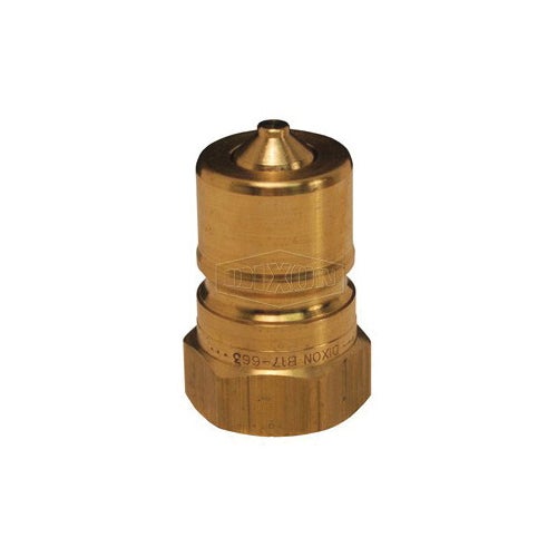 Dixon® H6F6-B H Series Interchange Poppet Valve Plug, 3/4-14 Nominal, FNPT, Brass, Domestic