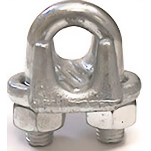 3/16 in Drop Forged Wire Rope Clip Galvanized, 2 Clips Minimum