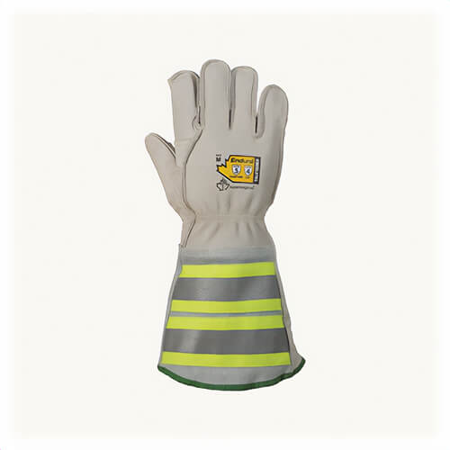 Superior Glove® 365DLXTKGL Endura® Winter Cut-Resistant Gloves, L, Cowgrain Leather, 6 in Reflective Gauntlet Cuff