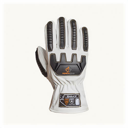 Superior Glove® 378GKGVBEL Endura® Driver Gloves, L, Goatskin Leather, Slip-On Cuff, ANSI Cut-Resistance Level A4, White