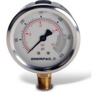 Enerpac® G2515L Hydraulic Pressure Gauge, 2.50 in Face, Lower Mount, Glycerine Filled, 2,000 Maximum psi