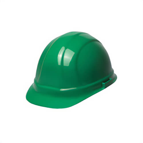 ERB® 19958 Omega II® Front Brim Hard Hat, Green,  6-1/2 Fits Mini Hat, 8 Fits Max Hat, 6-Point Suspension, ANSI Class C