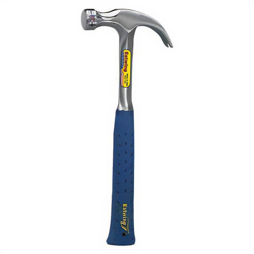Estwing® E3-16C Curved Claw Hammer, 13 in OAL, Smooth Face, 16 oz Solid America Steel Head, Steel Handle