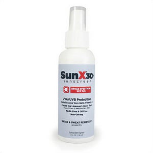 First Aid Only® 18-304 SunX® 30+ Sunscreen Spray, 4 oz, Pump, Glossy Lotion