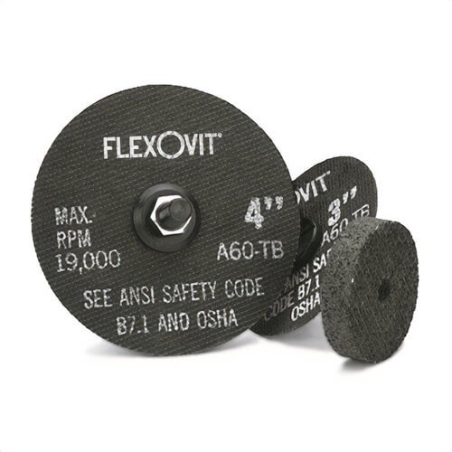 FlexOvit® High Performance™ F0169 Grinding Wheel, 2 in dia x 3/8 in Thick, 3/8 in Center Hole, A36Q Grit, Aluminum Oxide Abrasive