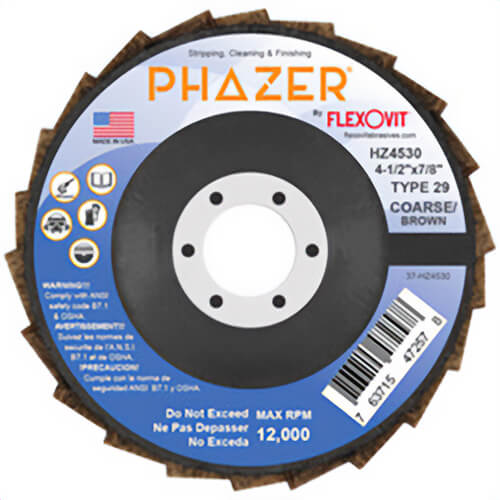 Flexovit® HZ4530 Non-Woven Flap Disc Phazer 4-1/2 in x 7/8 in, 10 each