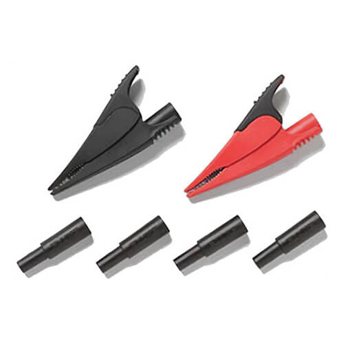 Fluke® AC285 FTP Alligator Clips and Adaptors Test Clip, Crocodile, Nickel-Plated Steel Jaw, Black