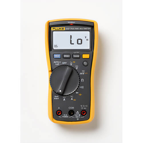 Fluke® FLUKE-117 VoltAlert™ Digital Multimeter, 600V DC/VAC, 10 A, 40 MOhm Measuring, 600V AC/DC, 10 A, 0.1 Ohm to 40 MOhm