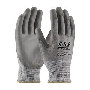 G-Tek® 16-564/S PolyKor® Smooth Grip Cut-Resistant Gloves, Small, Polyurethane Coating, Polyurethane/PolyKor®, Knit Wrist Cuff