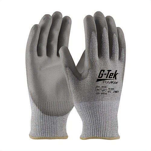 G-Tek® 16-564/XL PolyKor® Smooth Grip Cut-Resistant Gloves, Extra-Large, Polyurethane Coating, Polyurethane/PolyKor®