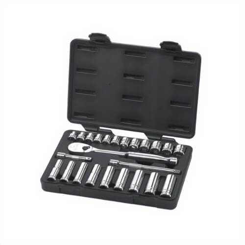 GearWrench® 80559 Socket Set, Metric, 24 pc, 6/12 Points, Included Socket Size: 10 to 19 mm, 3/8 in Drive, Blow Mold Case