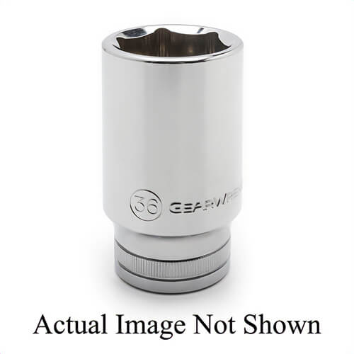 GearWrench® 82495 Socket, Metric, Hex Drive, 3/4 in Drive, Deep Socket, 41 mm Socket, 3.54 in OAL, 0.98 in Opening Depth