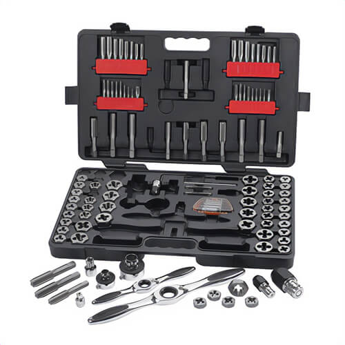 Gearwrench® 82812 Tap and Die Set, 114 pc, 1/8 in to 1/4 in Pipe, 3 to 18 mm, 4-40 to 3/4 in Tap Thread, 1/8 in to 1/4 in Pipe