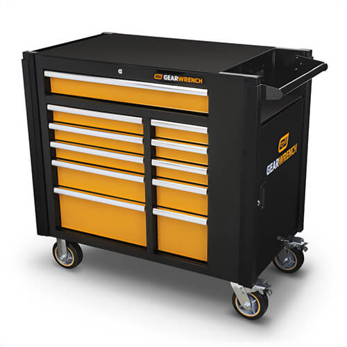 GearWrench® 83169 Mobile Work Station, 25.4 in OAL, 42-1/2 in OAW, 41 in Overall Height, 2000 lb Load, 11 Drawers