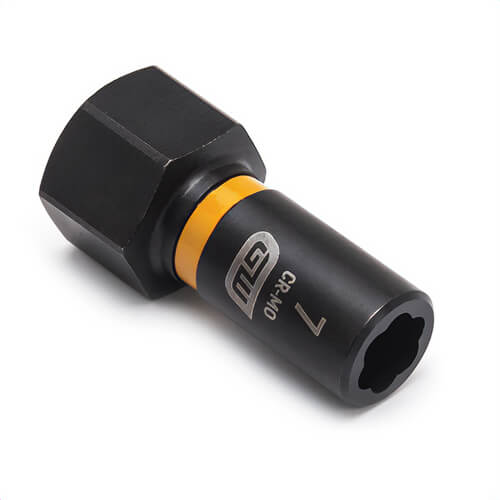 GearWrench® 84753 Bolt Biter™ Extraction Impact Rated, Metric, Square Drive, 1/4 in Drive, Standard Socket, 7 mm Socket