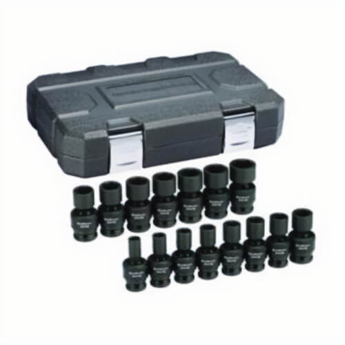 Gearwrench® 84939N Universal Impact Socket Set, 6 Points, 1/2 in Drive, 15 pc, Included Socket Size: 10 to 24 mm