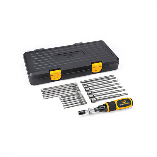 Gearwrench® 89620 Torque Screwdriver Set, 20 pc, ANSI B107.300/ASME, Alloy Steel, Phosphate