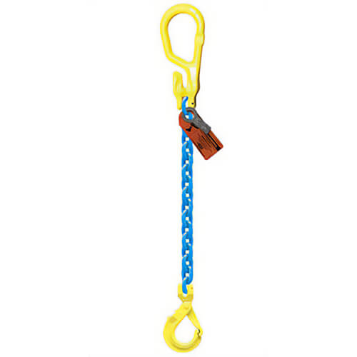 GrabiQ® Single Leg, 5/16 in, Adjustable Chain Sling, MG1-GBK, 15 ft Length, 5700 lb WLL