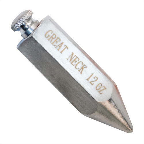 GreatNeck® 12PP Hexagonal Plumb Bob, 12 oz, Steel, Chrome Plated