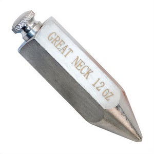 GreatNeck® 12PP Hexagonal Plumb Bob, 12 oz, Steel, Chrome Plated