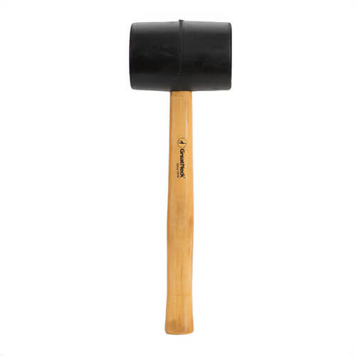 GreatNeck® RM32 Mallet, Non-Marring Face, 32 oz Rubber Head, Hickory Handle